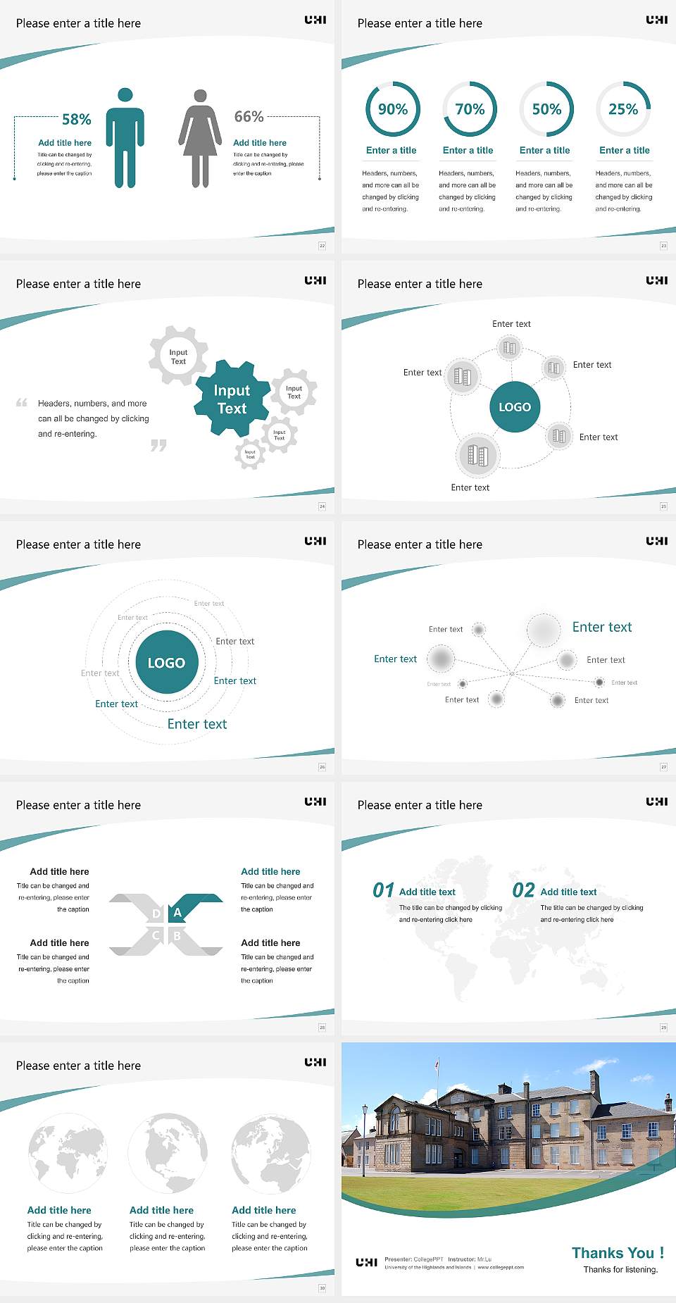 University of the Highlands and Islands Course/Courseware Creation PPT Template4:3 ratio PPT effect preview image4
