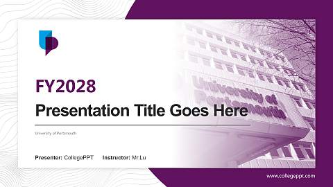 University of Portsmouth Academic Presentation/Research Findings Report PPT Template