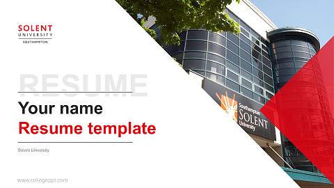 Solent University Resume PPT Template