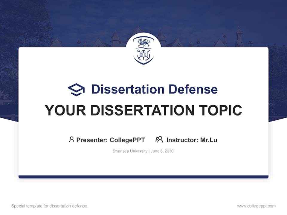 Swansea University Graduation Thesis Defense PPT Template4:3 ratio PPT effect preview image7
