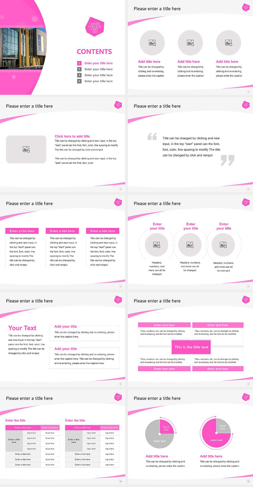 Leeds Arts University Course/Courseware Creation PPT Template4:3 ratio PPT effect preview image2