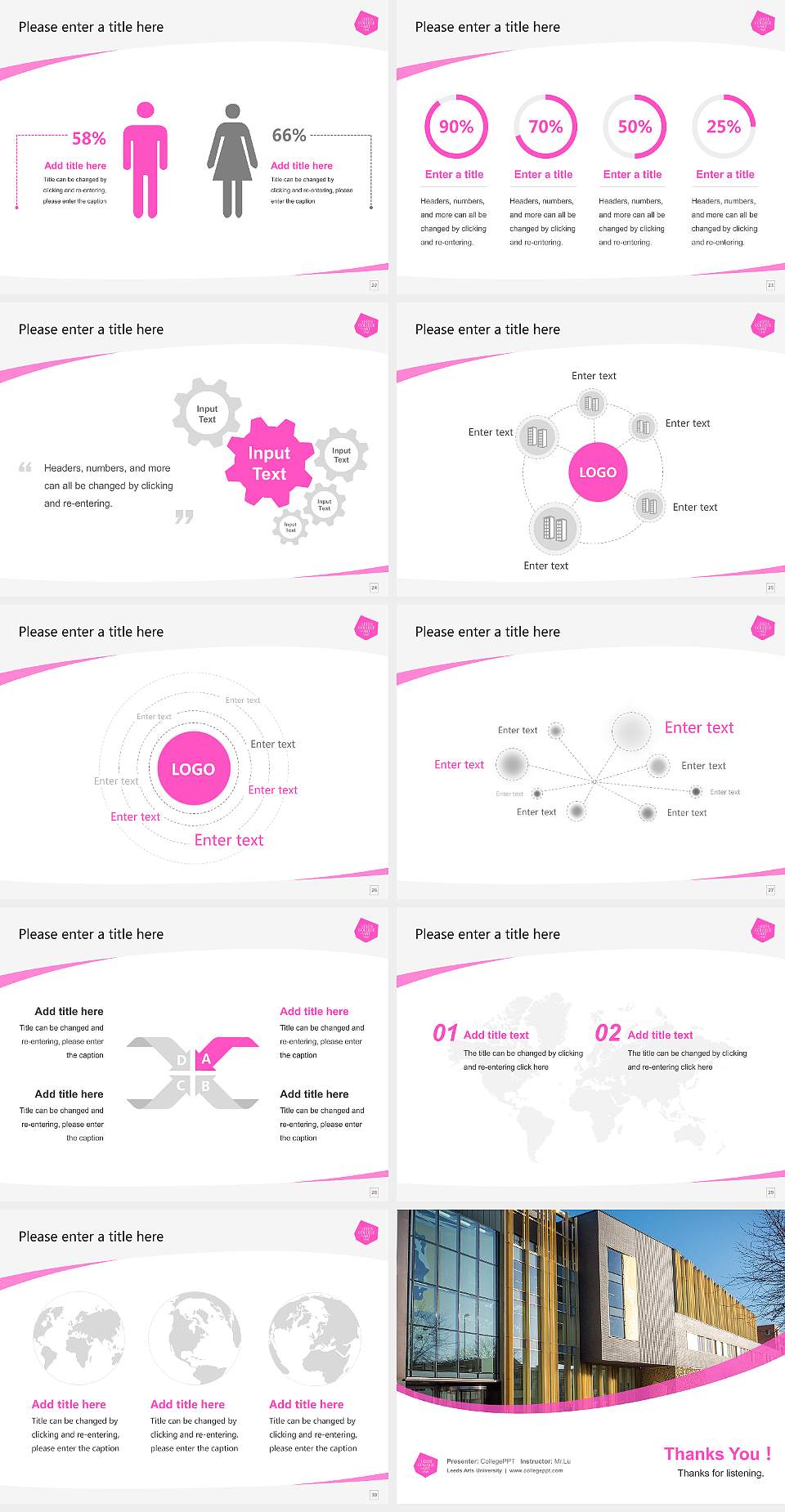 Leeds Arts University Course/Courseware Creation PPT Template4:3 ratio PPT effect preview image4
