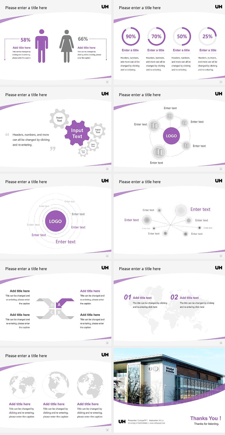 University of Hertfordshire Course/Courseware Creation PPT Template4:3 ratio PPT effect preview image4