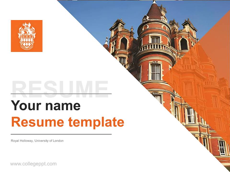 Royal Holloway, University of London Resume PPT Template4:3 ratio PPT effect preview image5