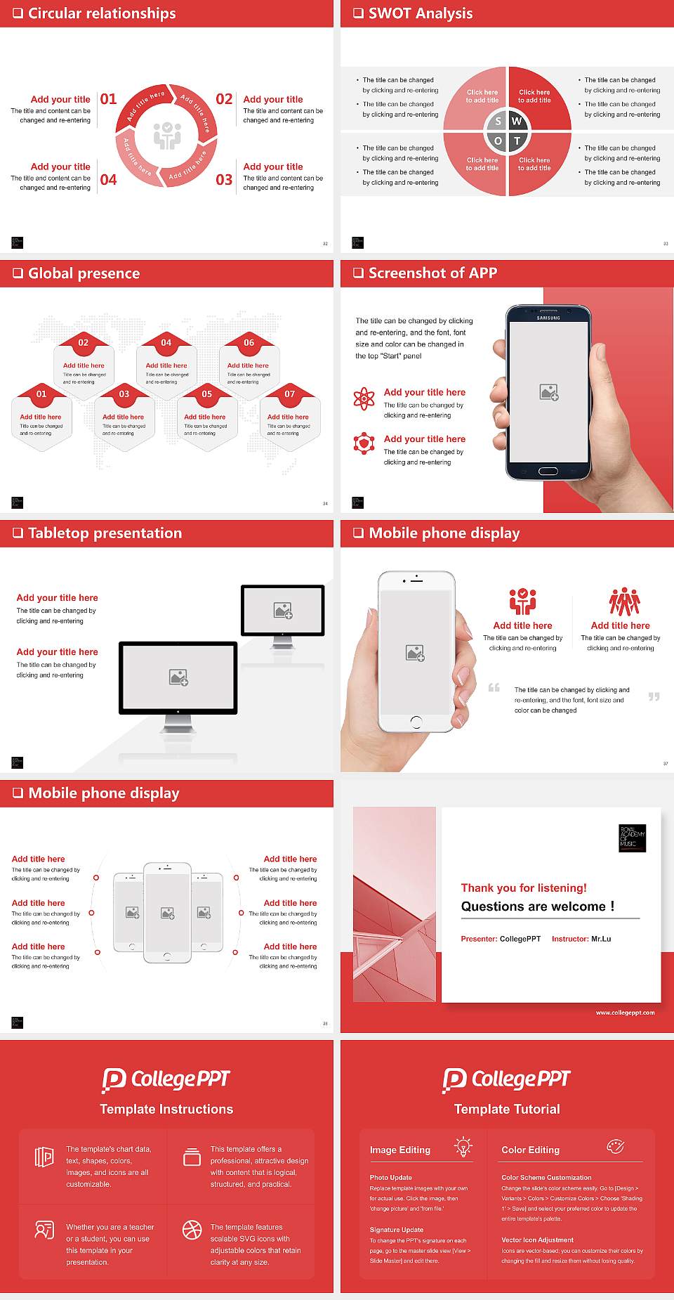 Royal Academy of Music General Purpose PPT Template4:3 ratio PPT effect preview image5