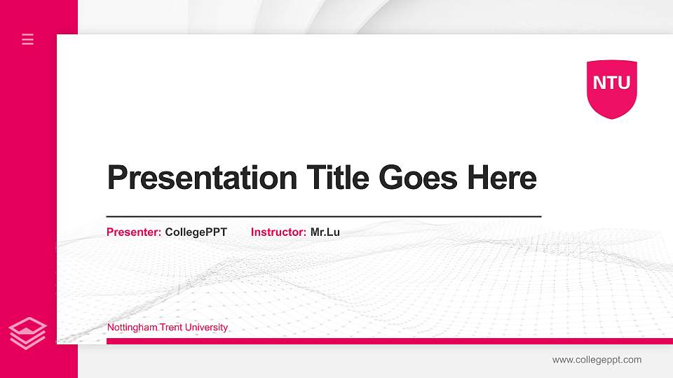 Nottingham Trent University Thesis Proposal/Graduation Defense PPT Template16:9 ratio PPT effect preview image