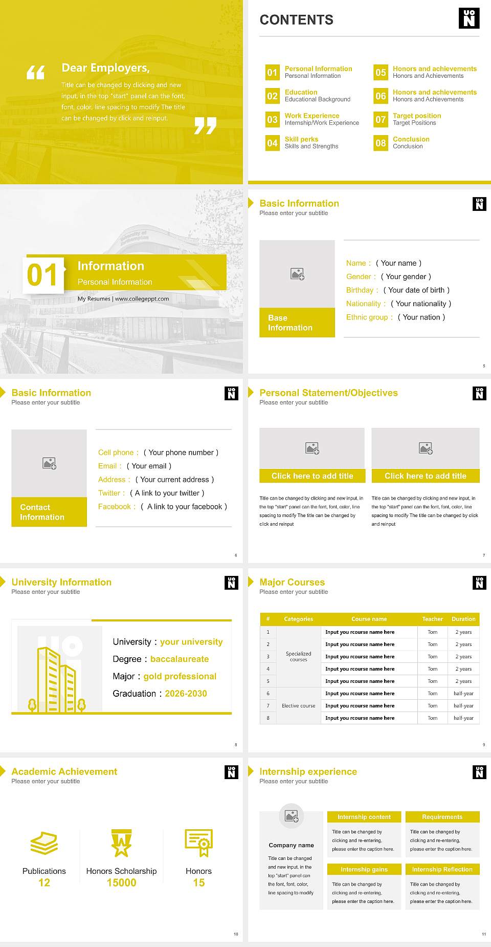 University of Northampton Resume PPT Template4:3 ratio PPT effect preview image2