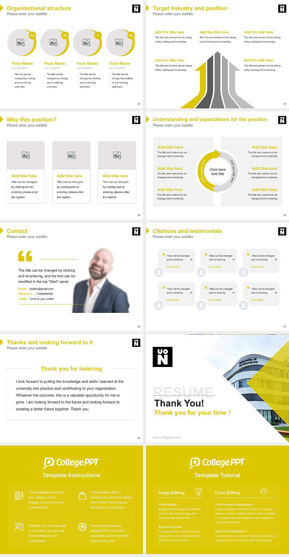 University of Northampton Resume PPT Template4:3 ratio PPT effect preview image4