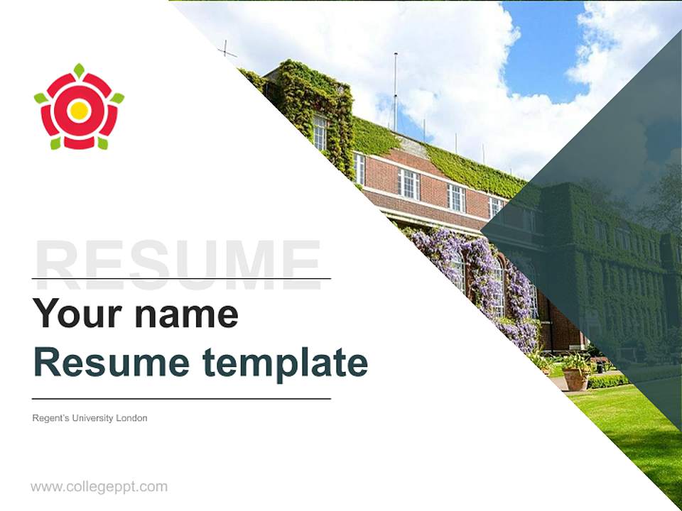 Regent’s University London Resume PPT Template4:3 ratio PPT effect preview image5
