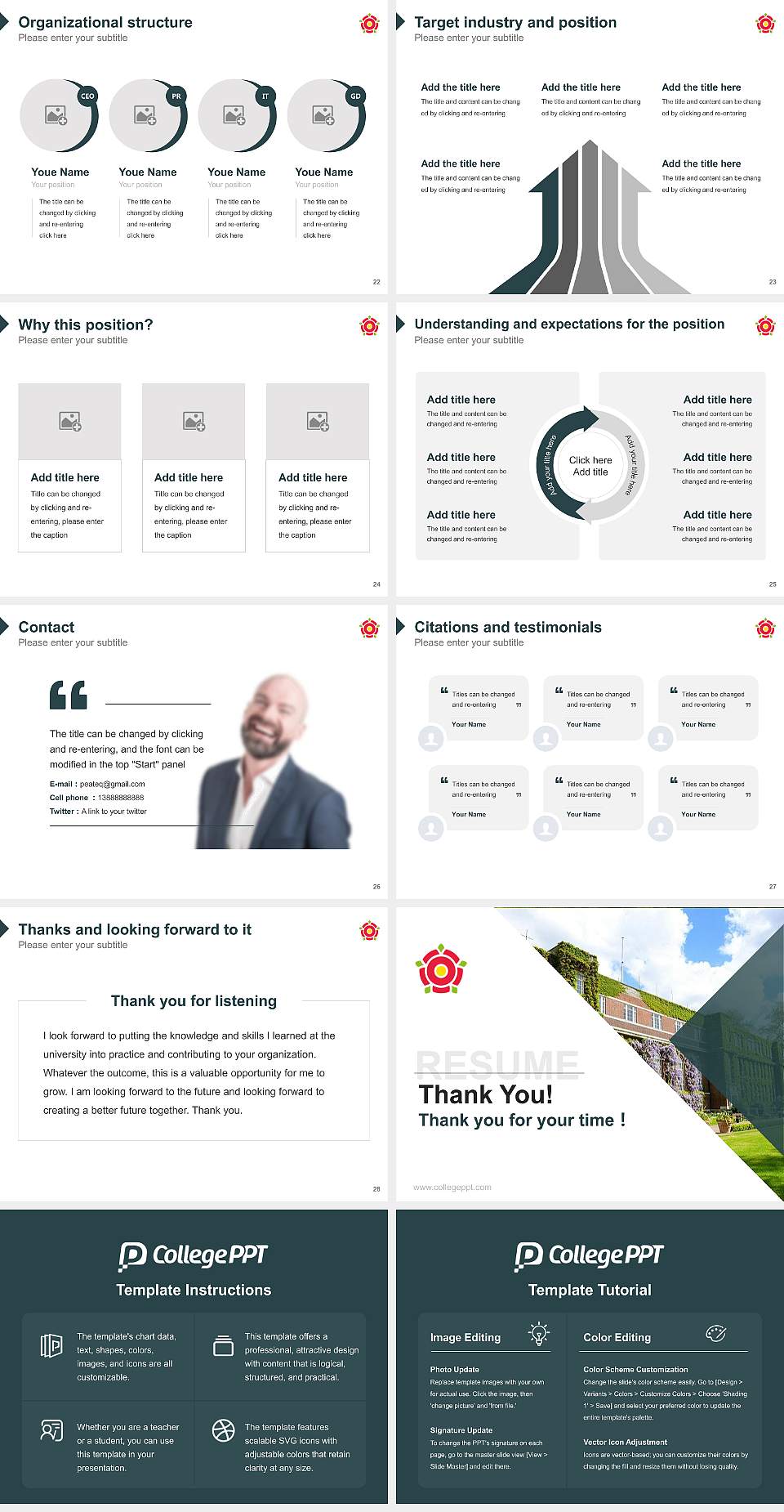 Regent’s University London Resume PPT Template4:3 ratio PPT effect preview image4