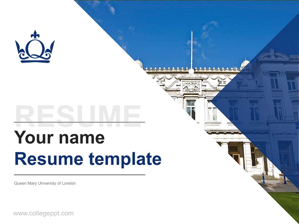 Queen Mary University of London Resume PPT Template4:3 ratio PPT effect preview image5