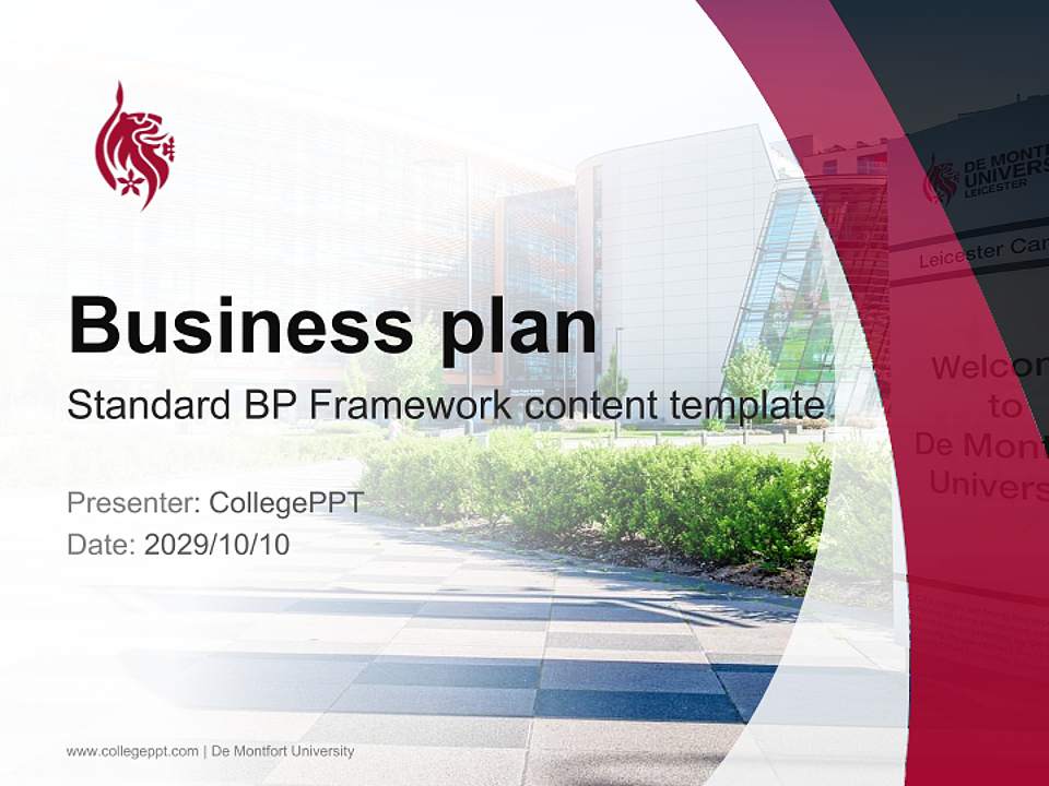 De Montfort University Competition/Entrepreneurship Contest PPT Template4:3 ratio PPT effect preview image9