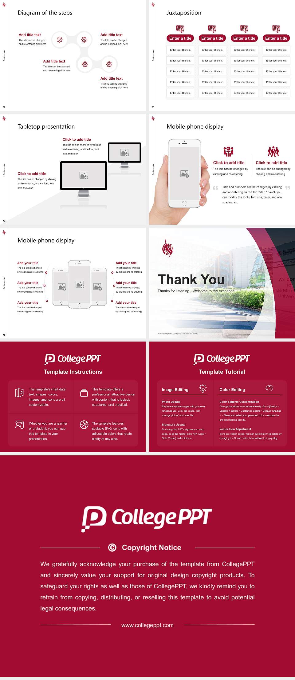 De Montfort University Competition/Entrepreneurship Contest PPT Template4:3 ratio PPT effect preview image9