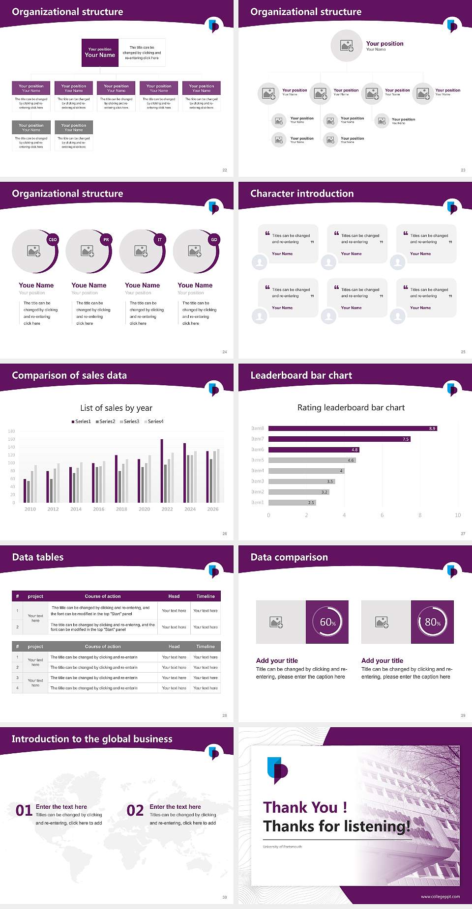 University of Portsmouth Academic Presentation/Research Findings Report PPT Template4:3 ratio PPT effect preview image4