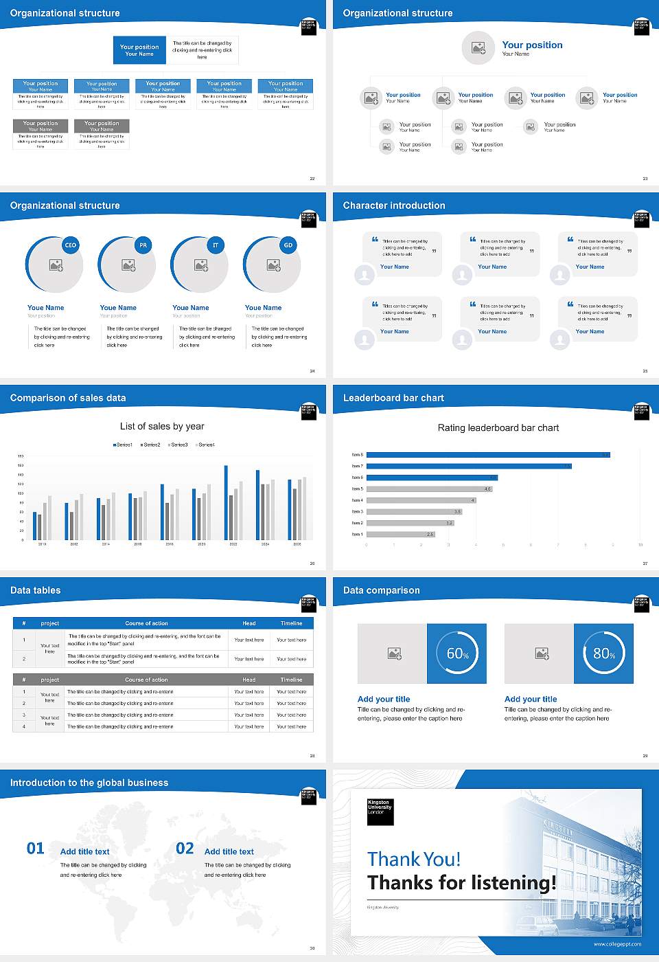 Kingston University Academic Presentation/Research Findings Report PPT Template16:9 ratio PPT effect preview image4
