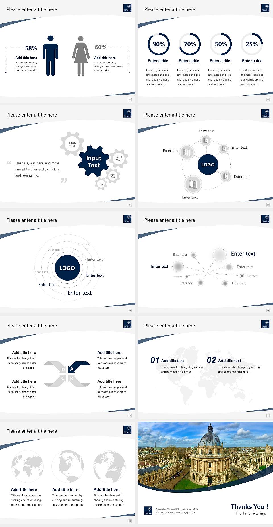 University of Oxford Course/Courseware Creation PPT Template4:3 ratio PPT effect preview image4