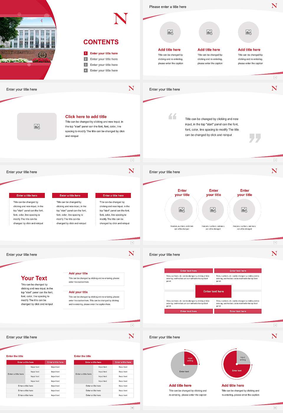 Northeastern University Course/Courseware Creation PPT Template16:9 ratio PPT effect preview image2