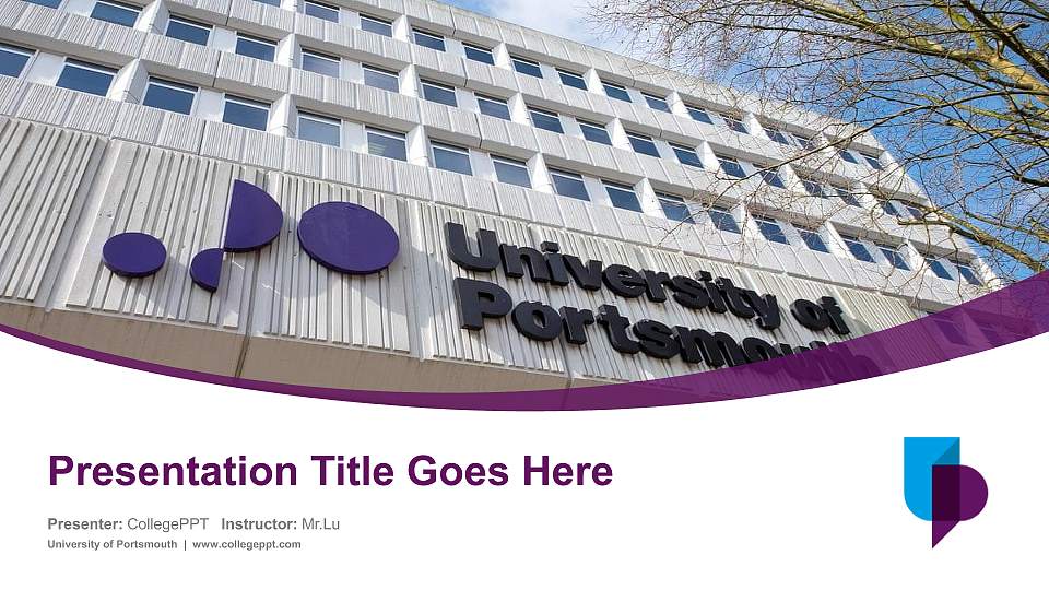 University of Portsmouth Course/Courseware Creation PPT Template16:9 ratio PPT effect preview image