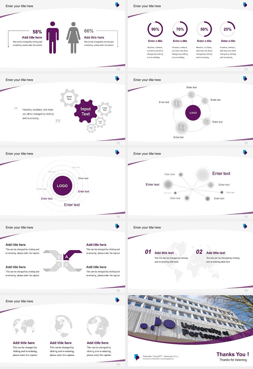 University of Portsmouth Course/Courseware Creation PPT Template16:9 ratio PPT effect preview image4