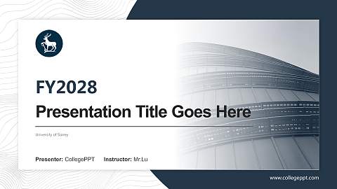University of Surrey Academic Presentation/Research Findings Report PPT Template