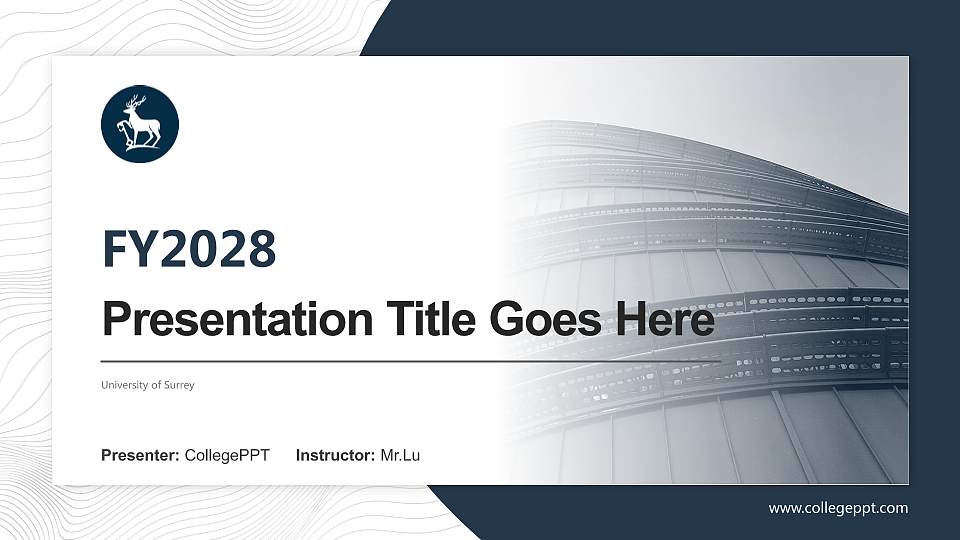 University of Surrey Academic Presentation/Research Findings Report PPT Template16:9 ratio PPT effect preview image