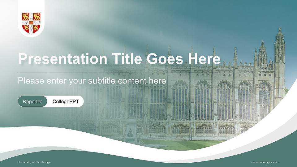 University of Cambridge Lecture Sharing and Networking Event PPT Template16:9 ratio PPT effect preview image