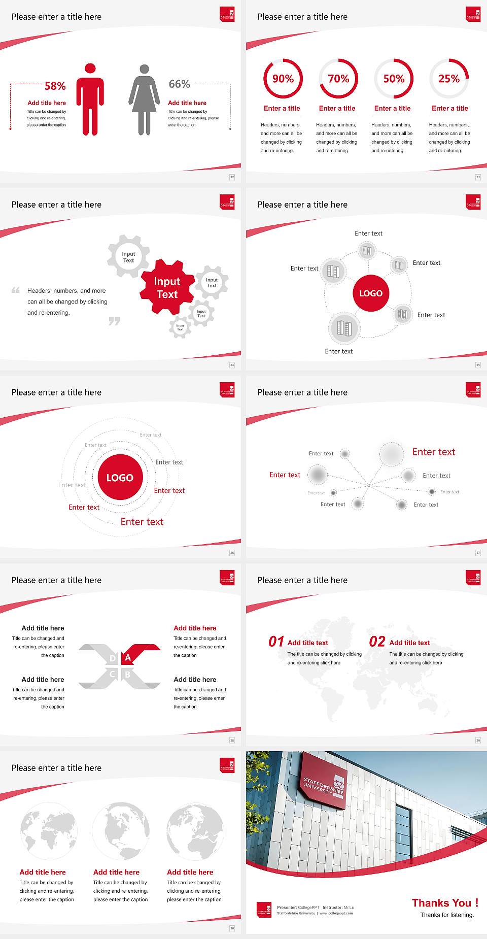 Staffordshire University Course/Courseware Creation PPT Template4:3 ratio PPT effect preview image4