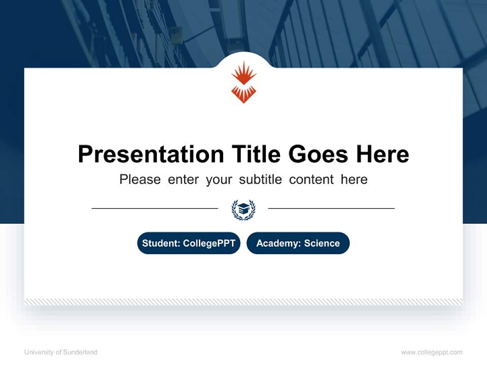 University of Sunderland National Scholarship Defense PPT Template4:3 ratio PPT effect preview image4