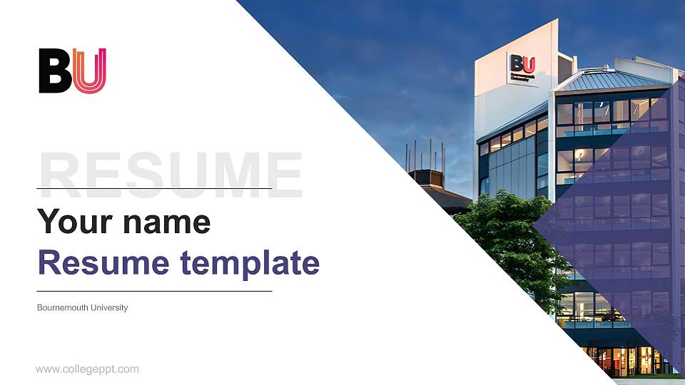 Bournemouth University Resume PPT Template16:9 ratio PPT effect preview image