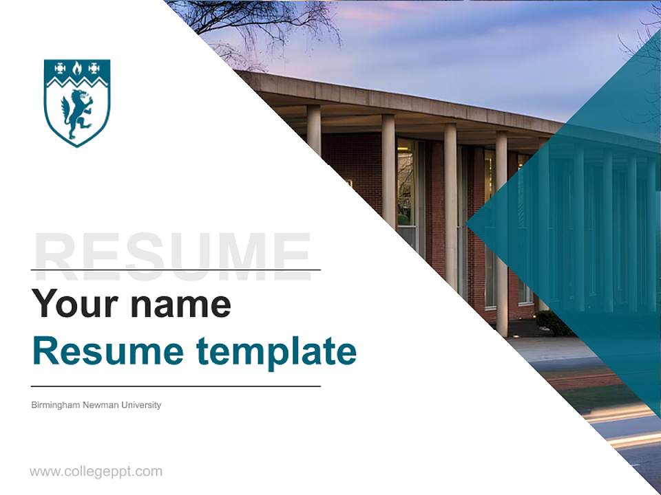Birmingham Newman University Resume PPT Template4:3 ratio PPT effect preview image5