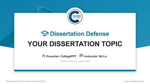 Cranfield University Graduation Thesis Defense PPT Template