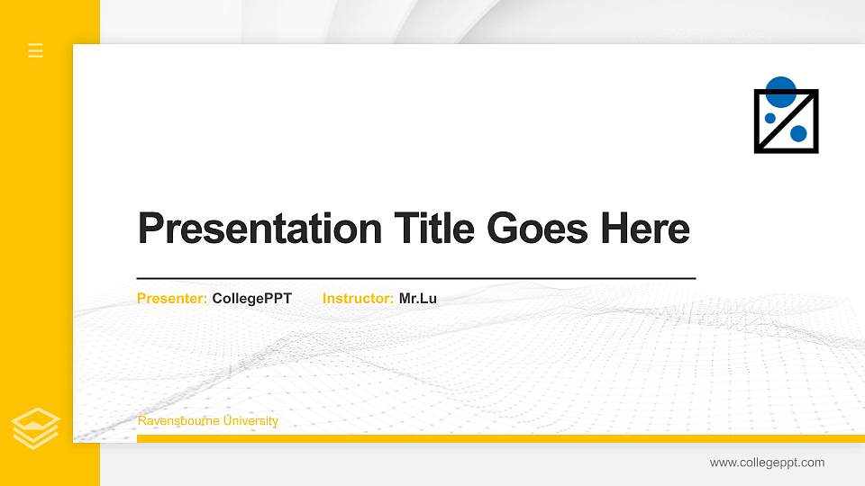 Ravensbourne University Thesis Proposal/Graduation Defense PPT Template16:9 ratio PPT effect preview image