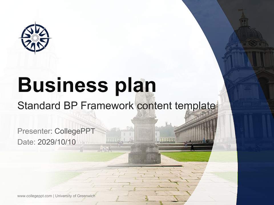 University of Greenwich Competition/Entrepreneurship Contest PPT Template4:3 ratio PPT effect preview image9