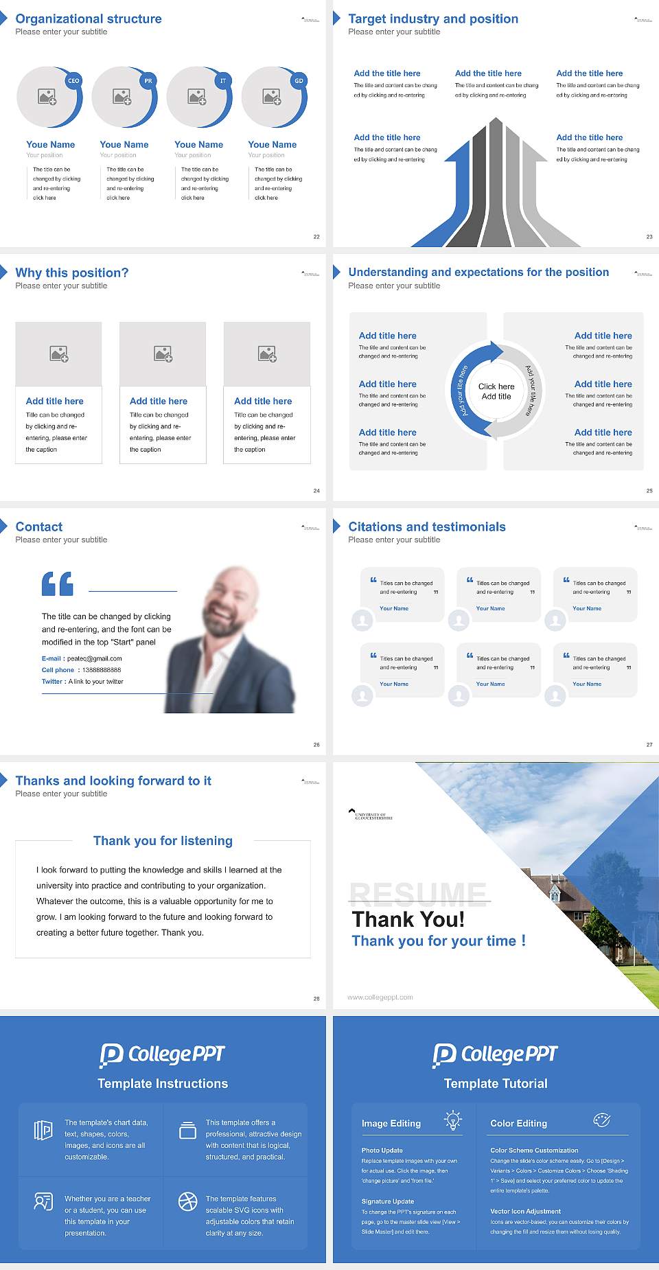 University of Gloucestershire Resume PPT Template4:3 ratio PPT effect preview image4