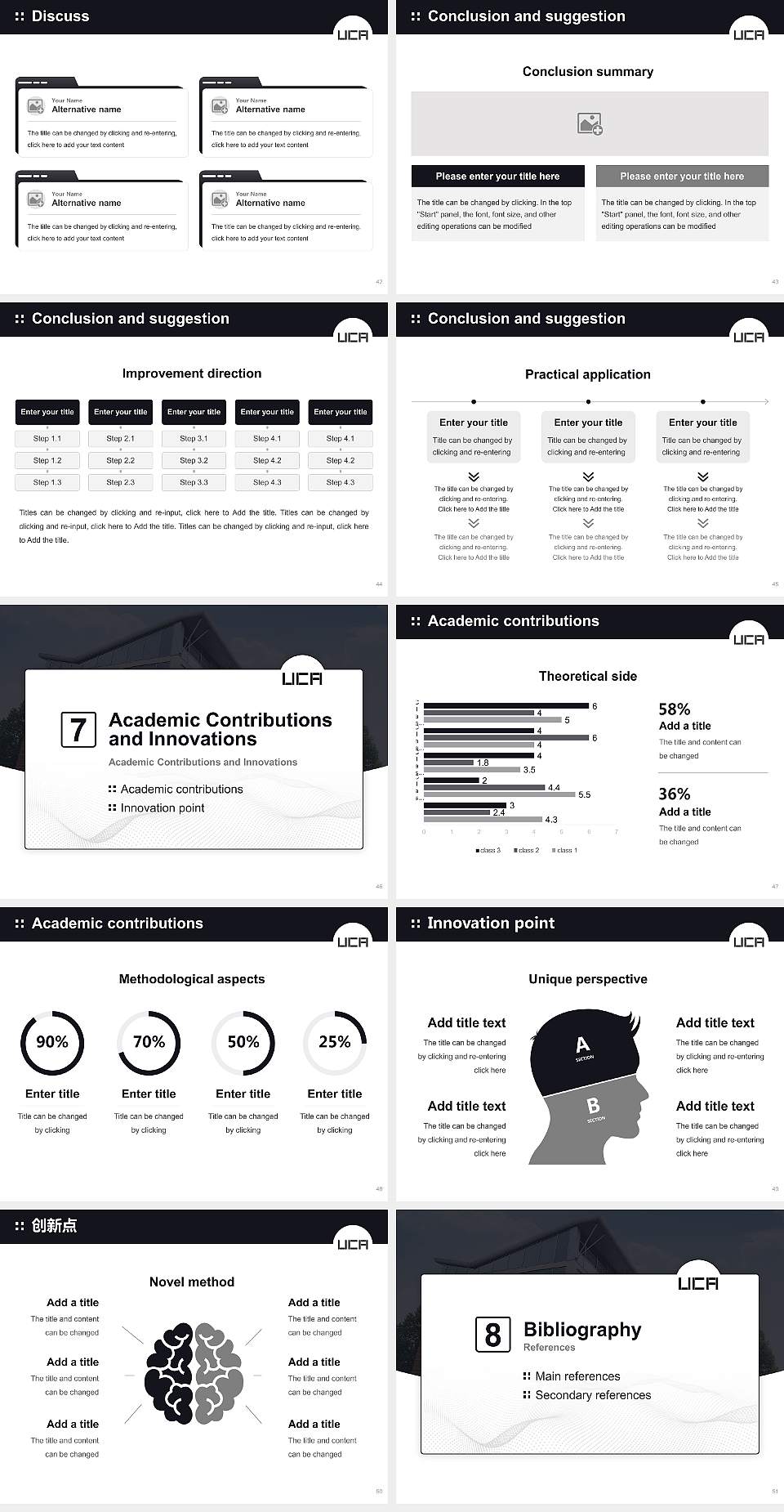 University for the Creative Arts Graduation Thesis Defense PPT Template4:3 ratio PPT effect preview image6