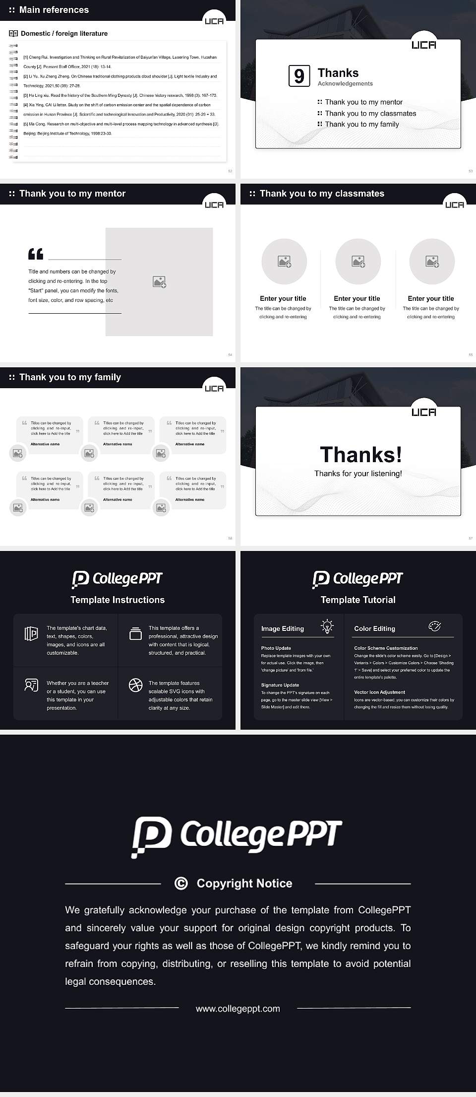 University for the Creative Arts Graduation Thesis Defense PPT Template4:3 ratio PPT effect preview image7