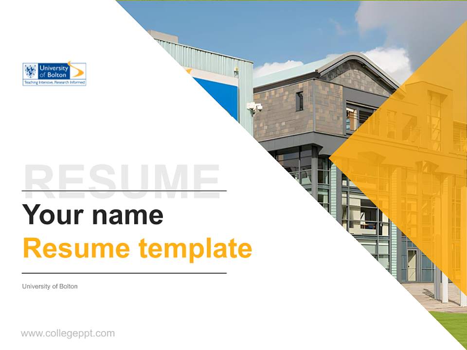 University of Bolton Resume PPT Template4:3 ratio PPT effect preview image5