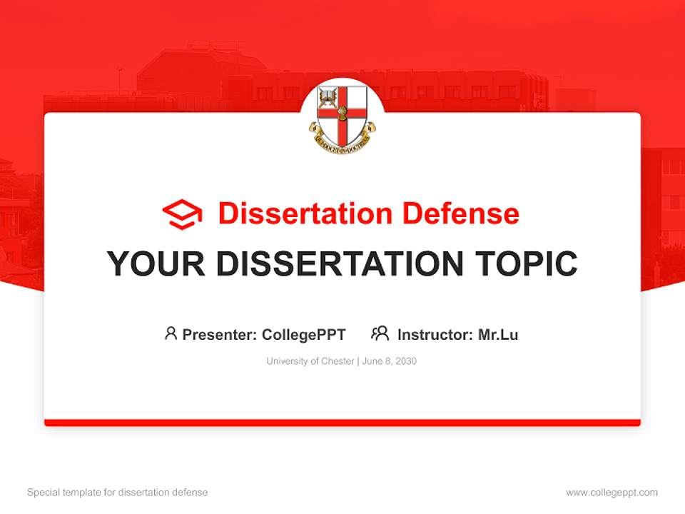 University of Chester Graduation Thesis Defense PPT Template4:3 ratio PPT effect preview image7