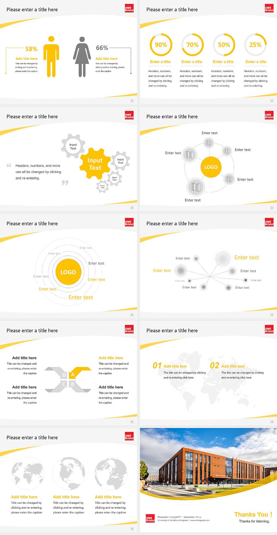 University of the West of England Course/Courseware Creation PPT Template4:3 ratio PPT effect preview image4