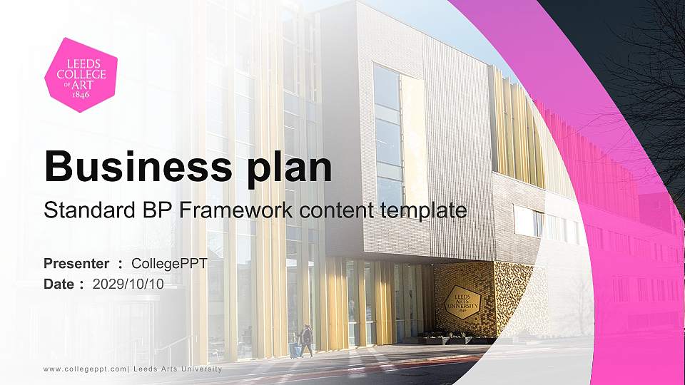 Leeds Arts University Competition/Entrepreneurship Contest PPT Template16:9 ratio PPT effect preview image