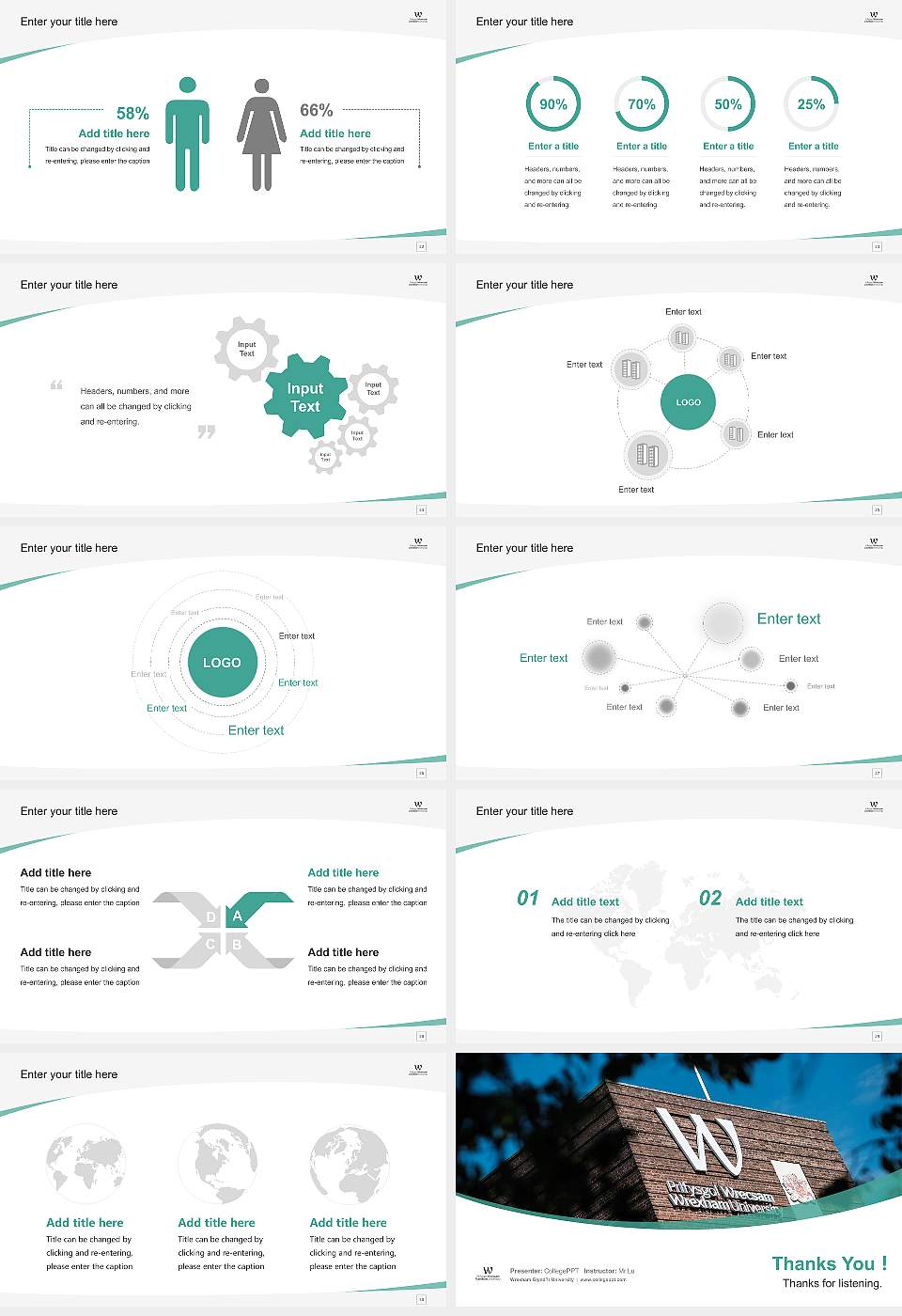 Wrexham Glynd?r University Course/Courseware Creation PPT Template16:9 ratio PPT effect preview image4