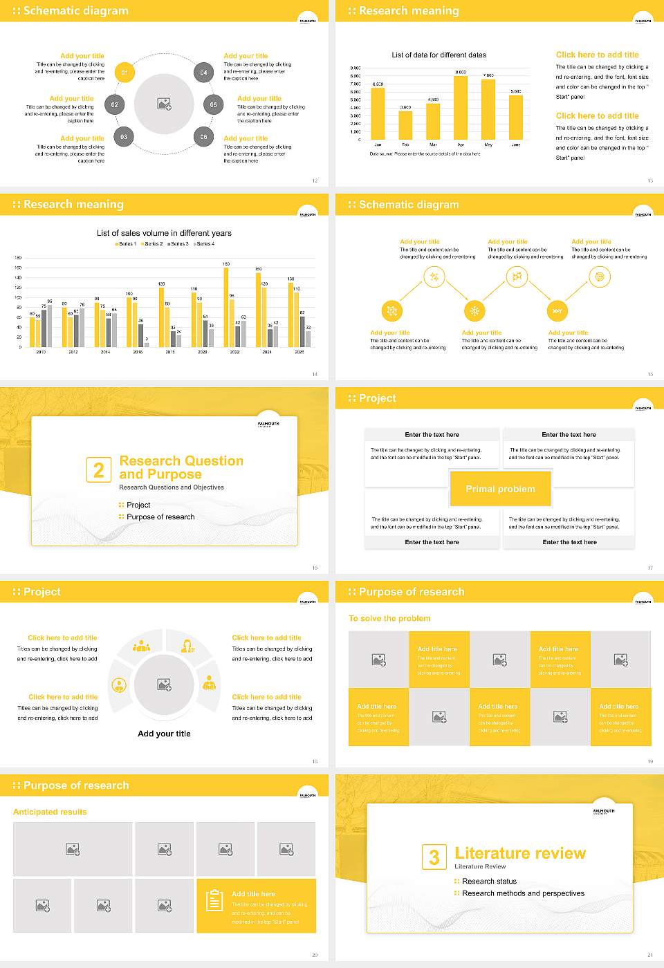 Falmouth University Graduation Thesis Defense PPT Template16:9 ratio PPT effect preview image3