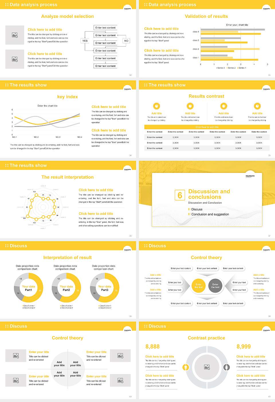 Falmouth University Graduation Thesis Defense PPT Template16:9 ratio PPT effect preview image5