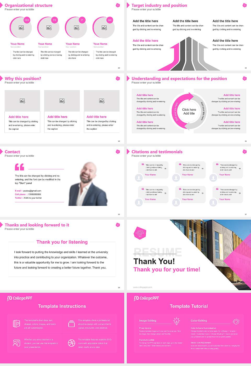 Leeds Arts University Resume PPT Template16:9 ratio PPT effect preview image4