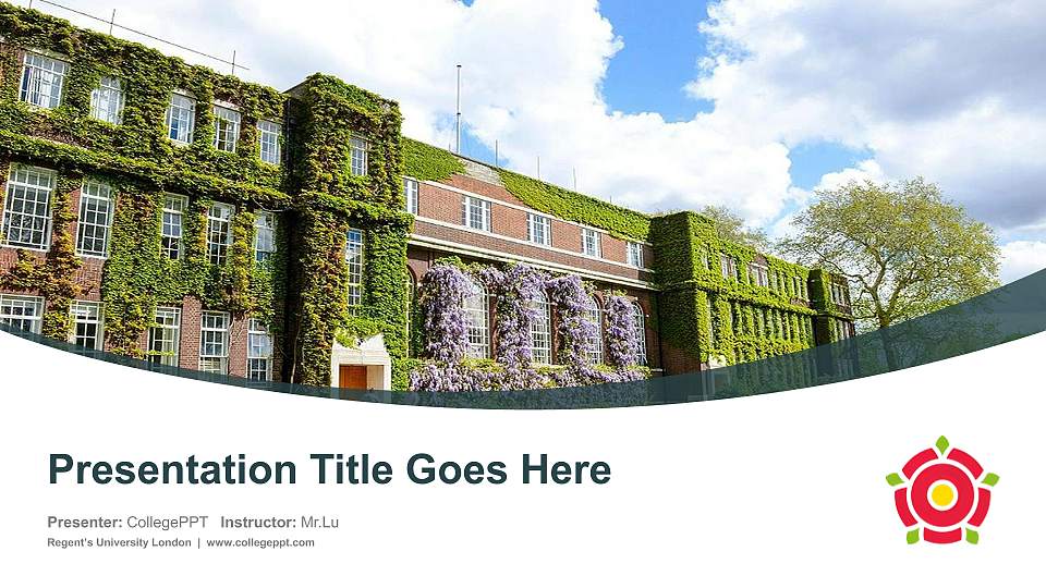 Regent’s University London Course/Courseware Creation PPT Template16:9 ratio PPT effect preview image
