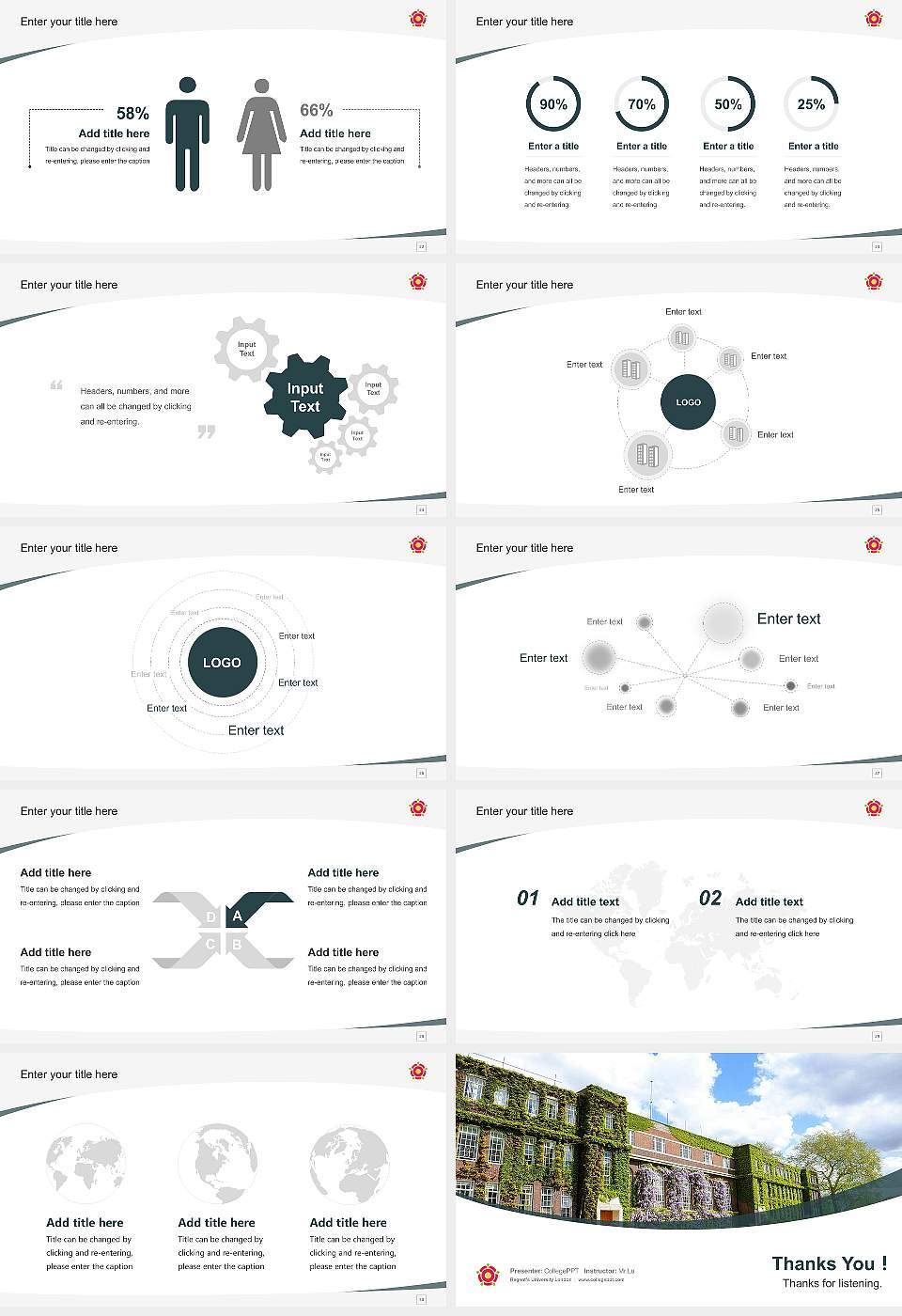 Regent’s University London Course/Courseware Creation PPT Template16:9 ratio PPT effect preview image4