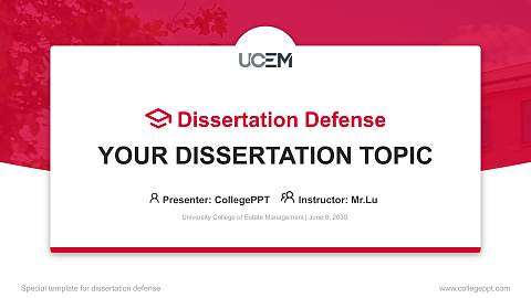 University College of Estate Management Graduation Thesis Defense PPT Template