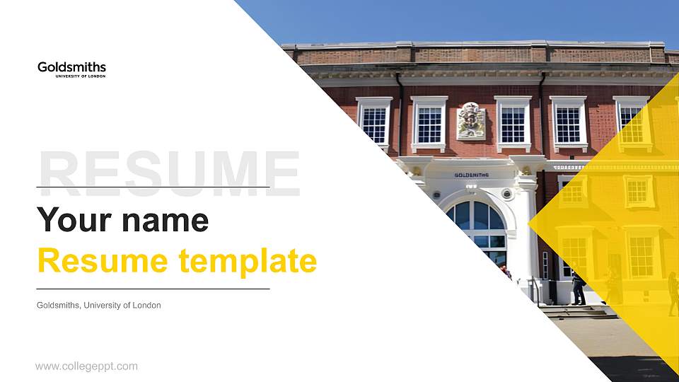 Goldsmiths, University of London Resume PPT Template16:9 ratio PPT effect preview image