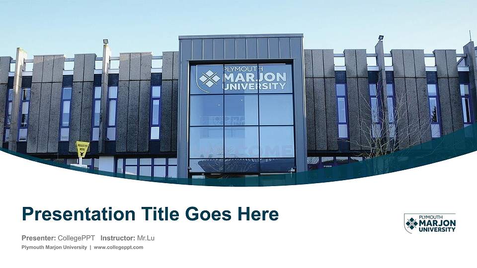 Plymouth Marjon University Course/Courseware Creation PPT Template16:9 ratio PPT effect preview image