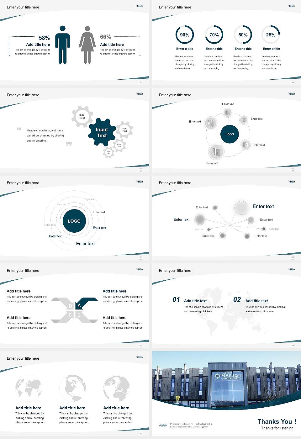 Plymouth Marjon University Course/Courseware Creation PPT Template16:9 ratio PPT effect preview image4